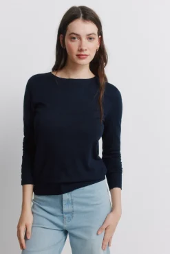 Pull fin boutons poignets