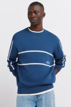 Pull jacquard &agrave; texte