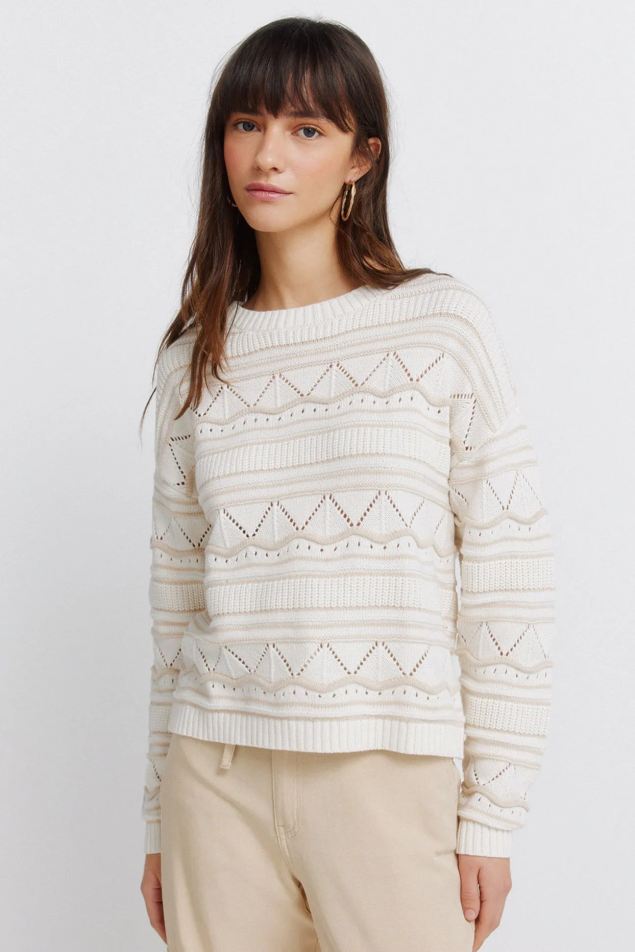 Pull pointelle en maille