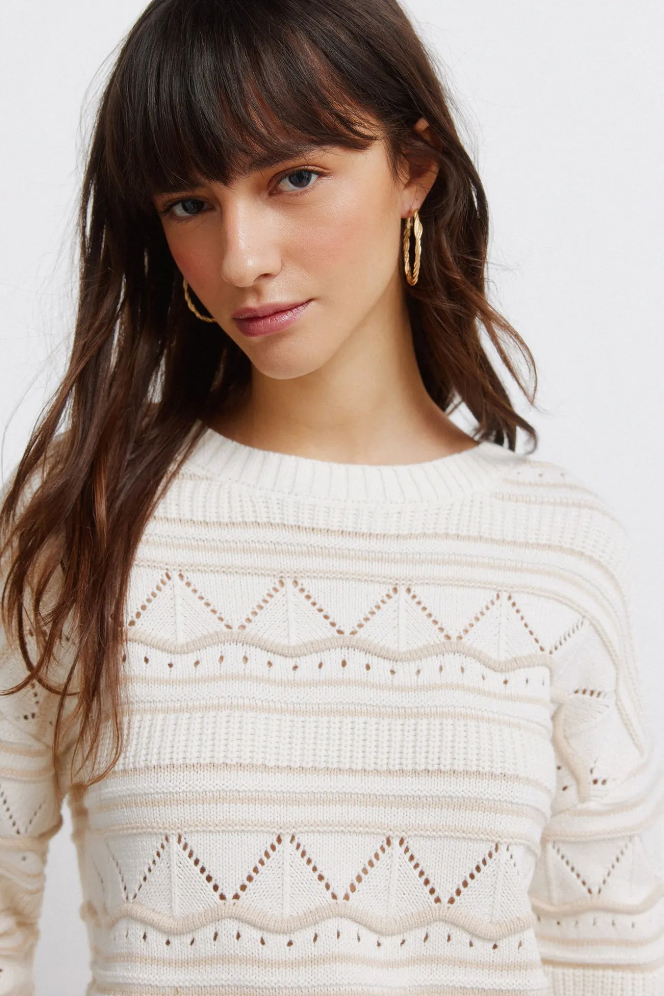 Pull pointelle en maille