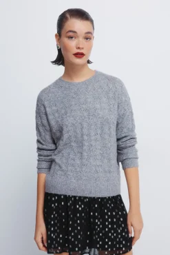 Pull pointelle lurex
