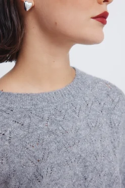 Pull pointelle lurex