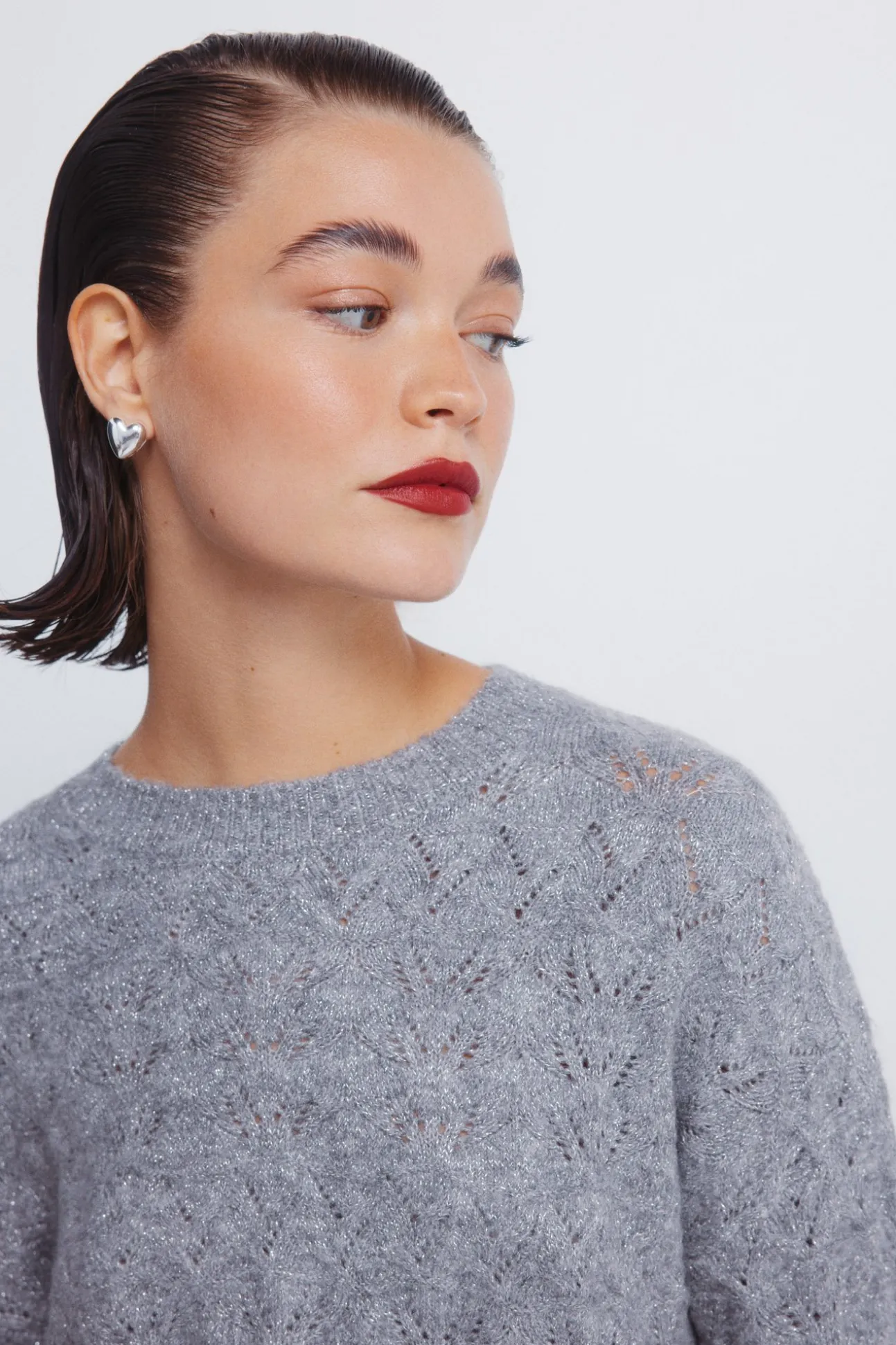 Pull pointelle lurex