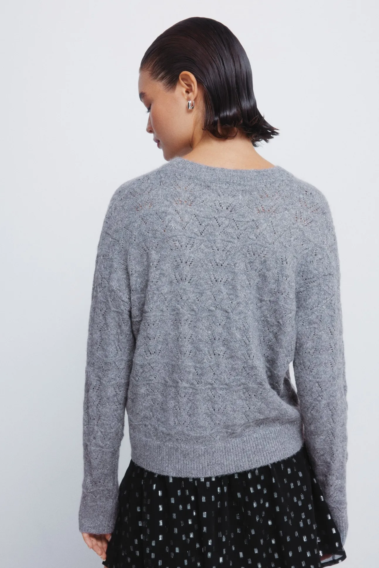 Pull pointelle lurex