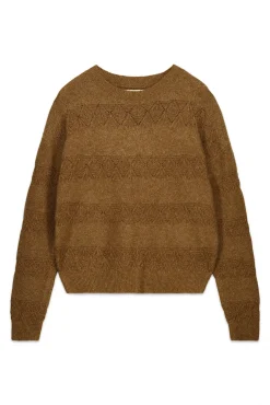 Pull pointelle rayures lurex
