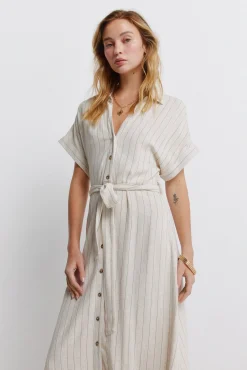Robe chemise &agrave; rayures