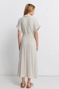 Robe chemise &agrave; rayures