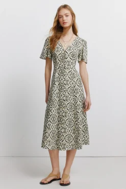 Robe chemise imprim&eacute;e