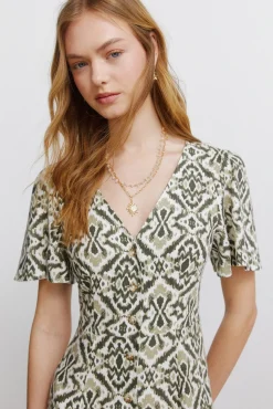 Robe chemise imprim&eacute;e