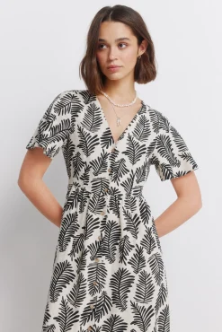 Robe chemise midi imprim&eacute;e
