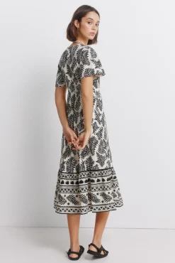 Robe chemise midi imprim&eacute;e