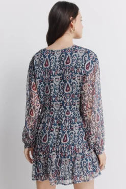 Robe courte en gaze à sequins