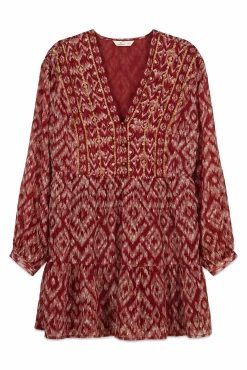 Robe courte en gaze à sequins