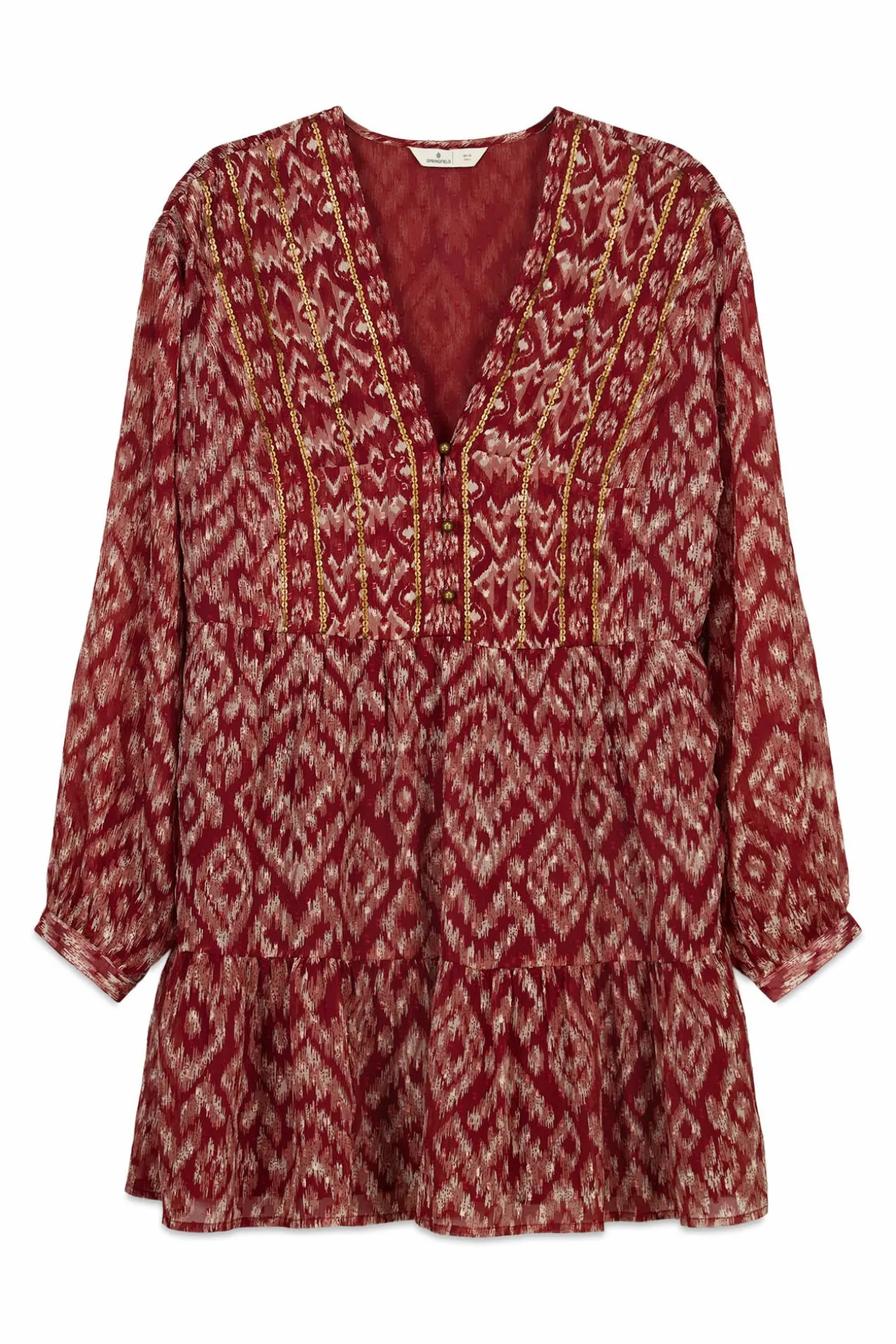 Robe courte en gaze à sequins
