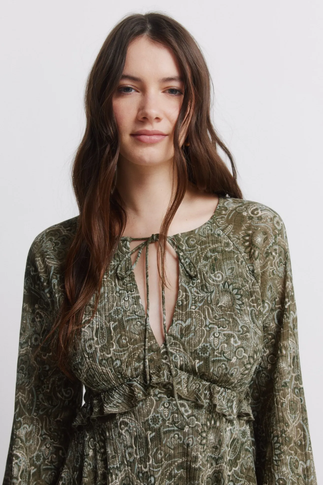 Robe courte imprimée verte