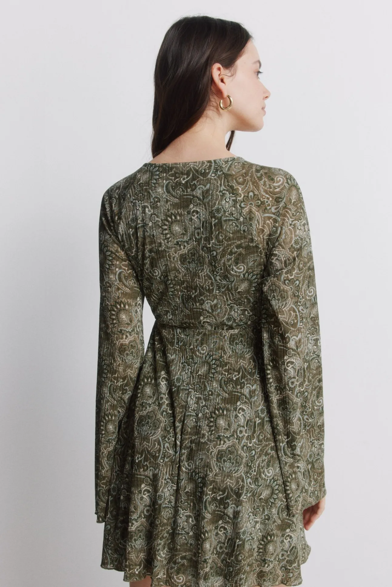 Robe courte imprimée verte