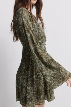 Robe courte imprimée verte