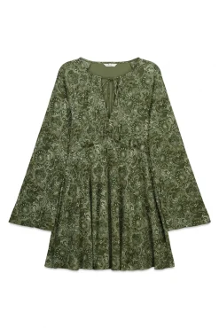 Robe courte imprimée verte