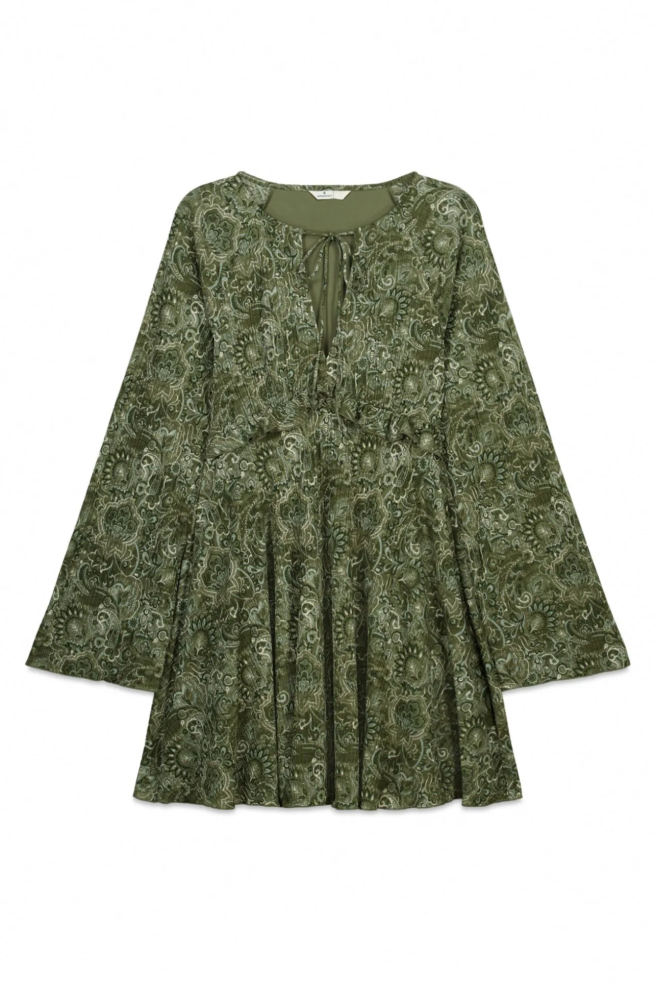 Robe courte imprimée verte