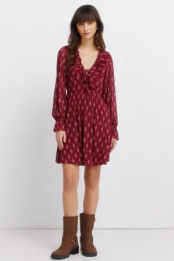 Robe courte imprimée à volants