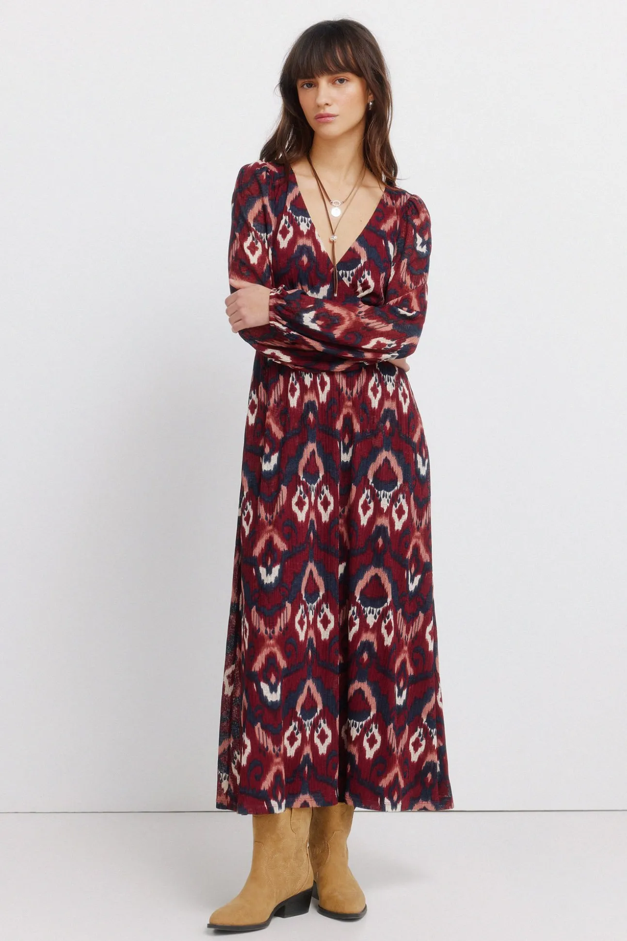 Robe imprimée manches longues