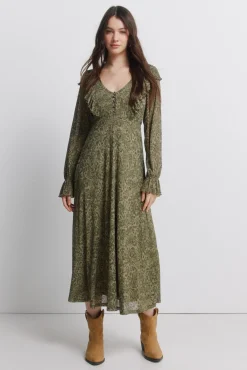 Robe imprim&eacute;e verte