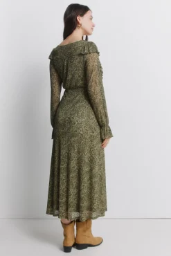 Robe imprim&eacute;e verte