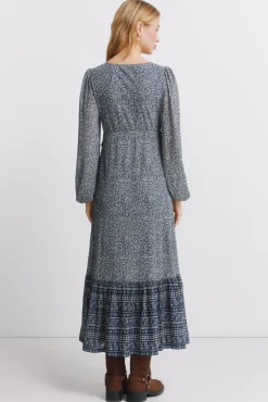 Robe midi &agrave; volant