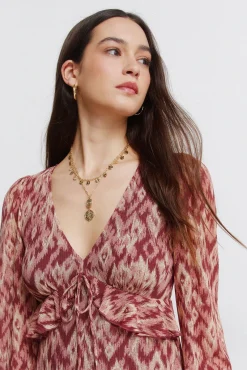 Robe midi &agrave; volant