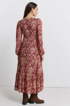 Robe midi &agrave; volant