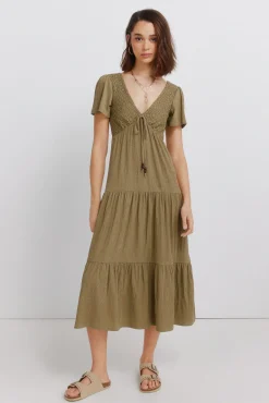 Robe midi à volants