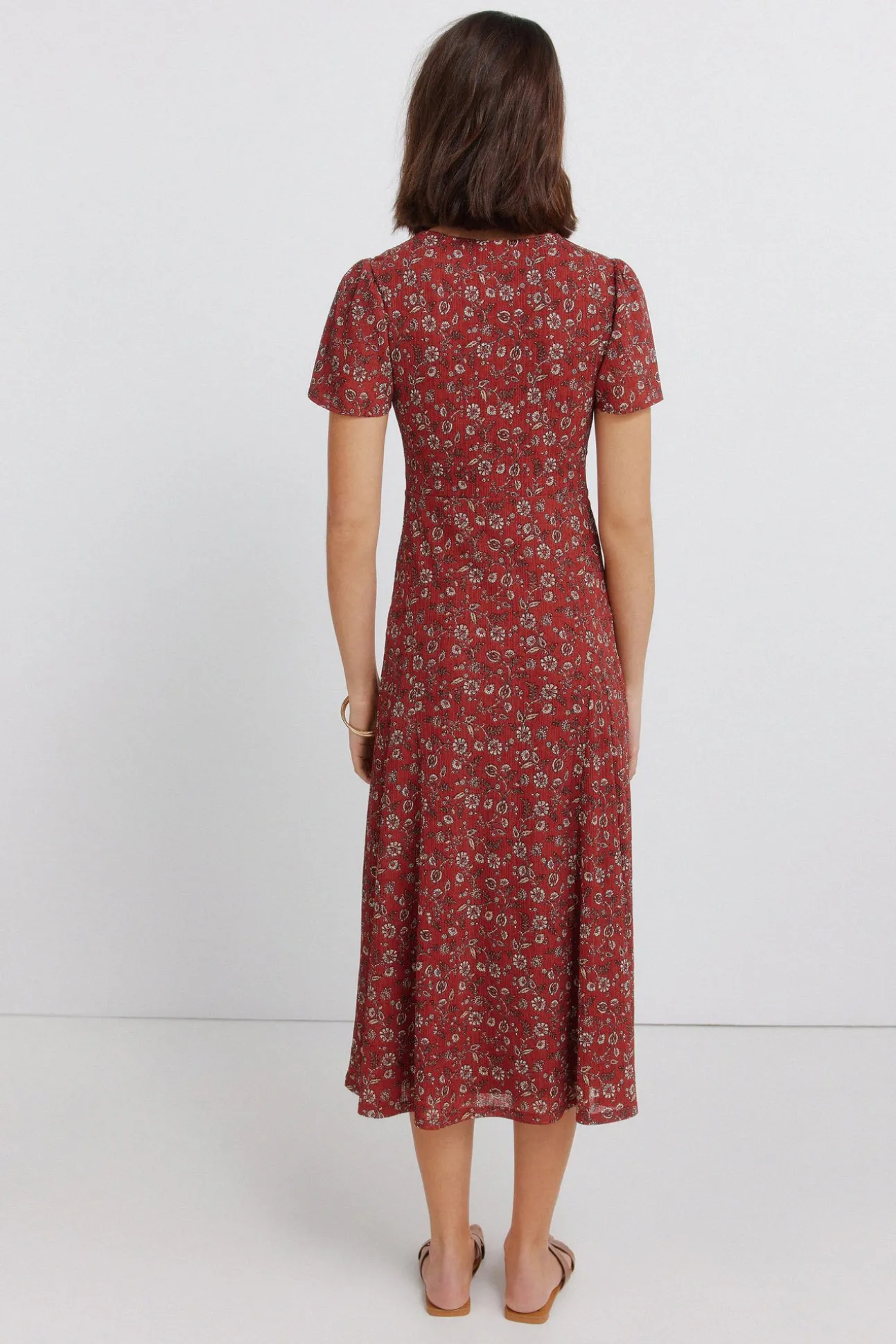 Robe midi col choker imprimée