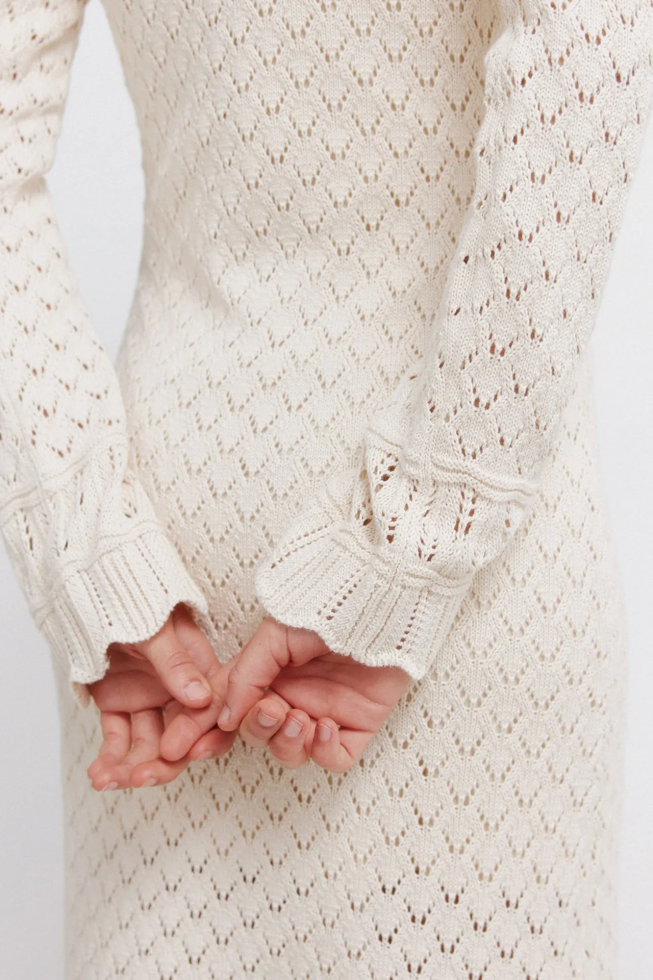 Robe midi en maille pointelle