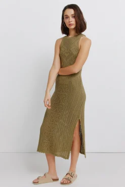 Robe midi en pointelle