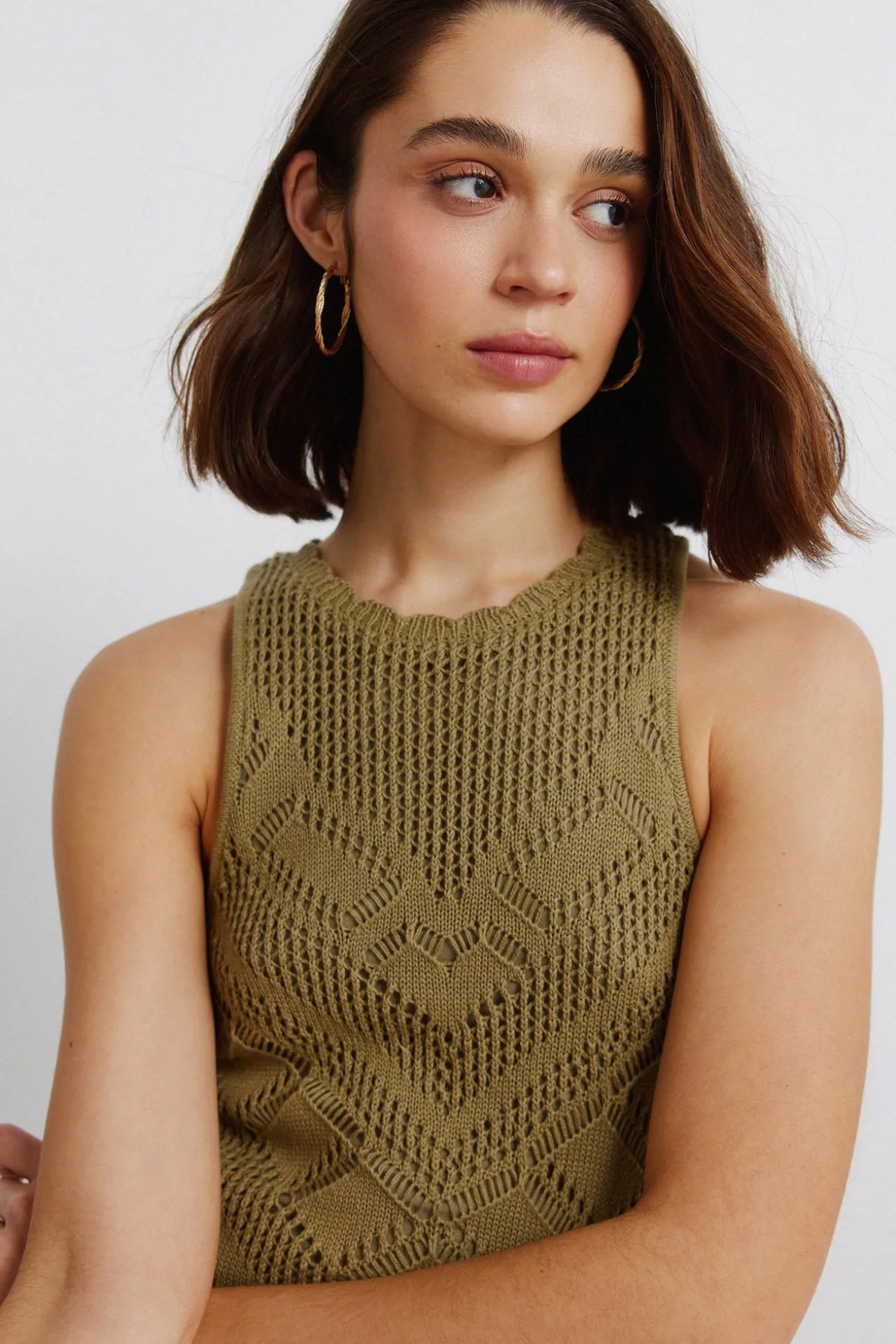 Robe midi en pointelle