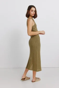 Robe midi en pointelle