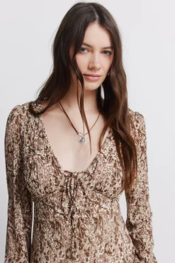 Robe midi imprim&eacute;e