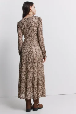 Robe midi imprim&eacute;e