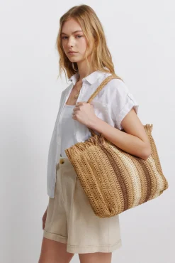 Sac shopping &agrave; rayures.