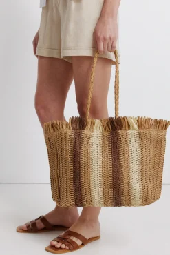 Sac shopping &agrave; rayures.