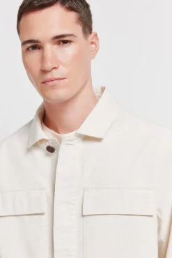 Surchemise en lin et coton coupe overshirt