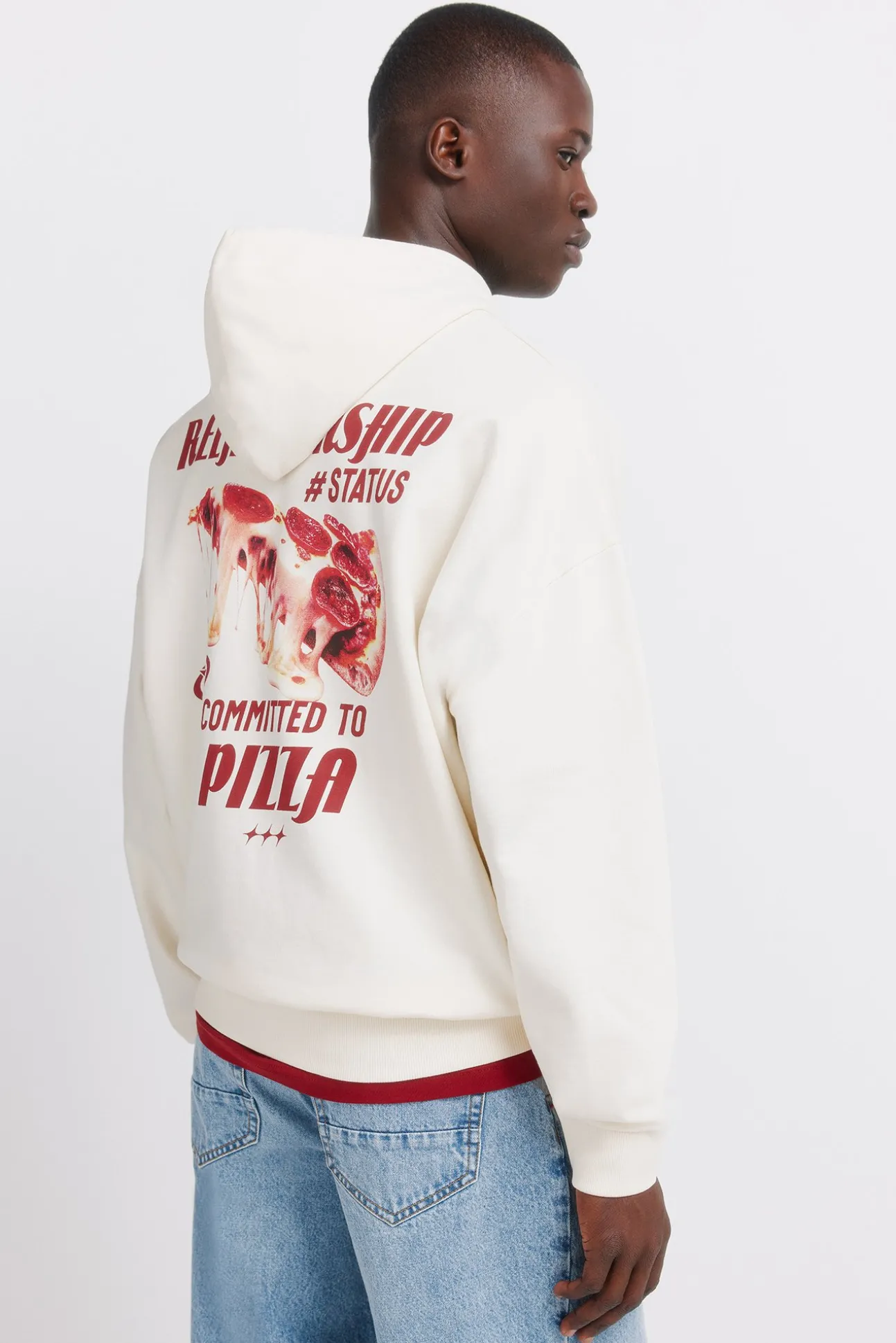 Sweat-shirt à capuche pizza