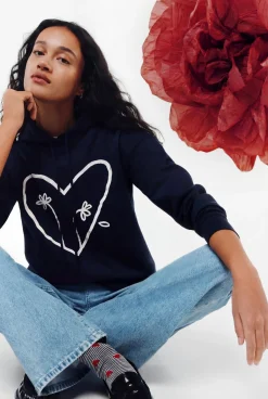 Sweat-shirt &agrave; deux fleurs