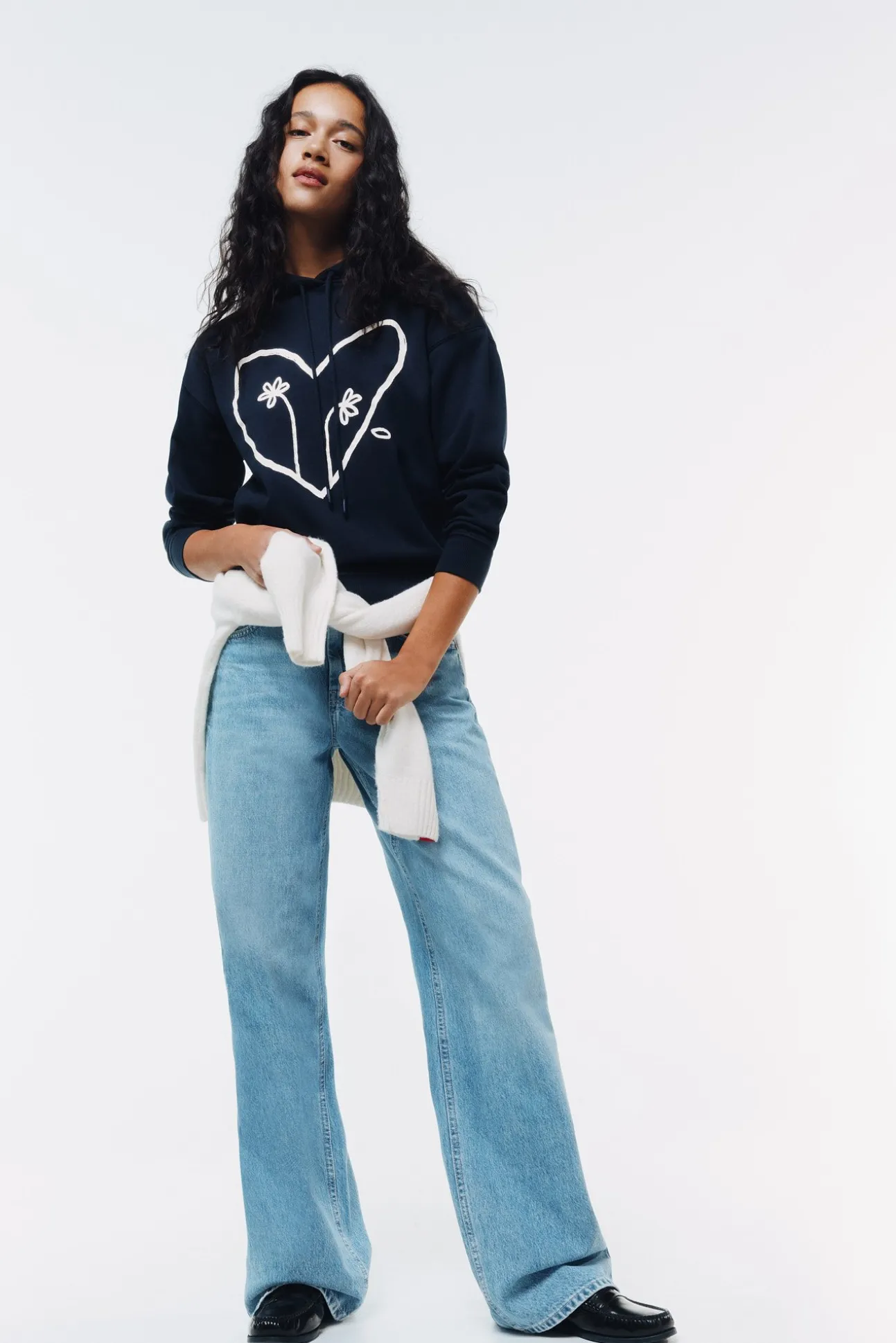 Sweat-shirt à deux fleurs