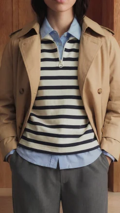 Sweat-shirt &agrave; rayures