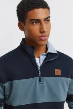 Sweat-shirt col camionneur color block
