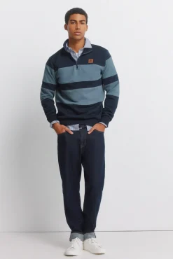 Sweat-shirt col camionneur color block