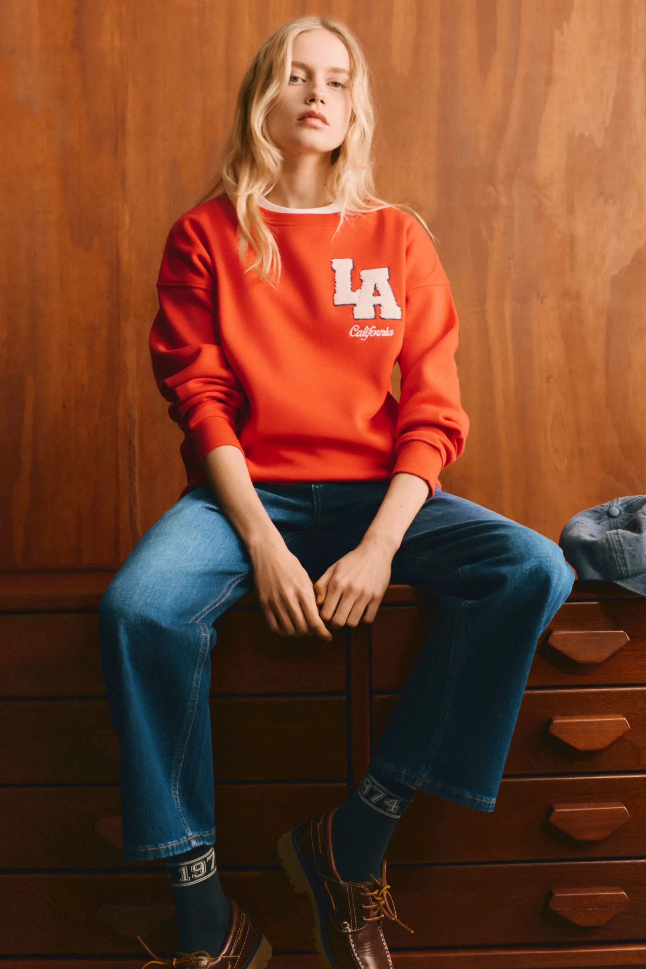 Sweat-shirt "L.A" rouge
