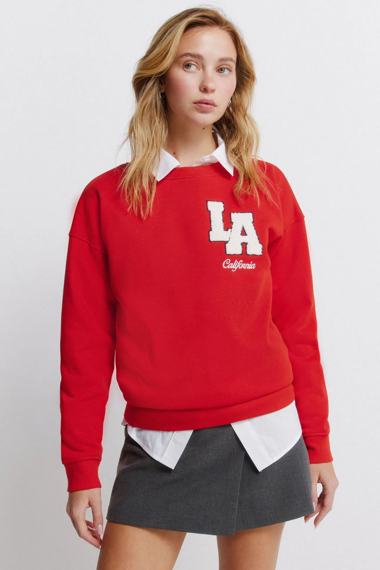Sweat-shirt "L.A" rouge