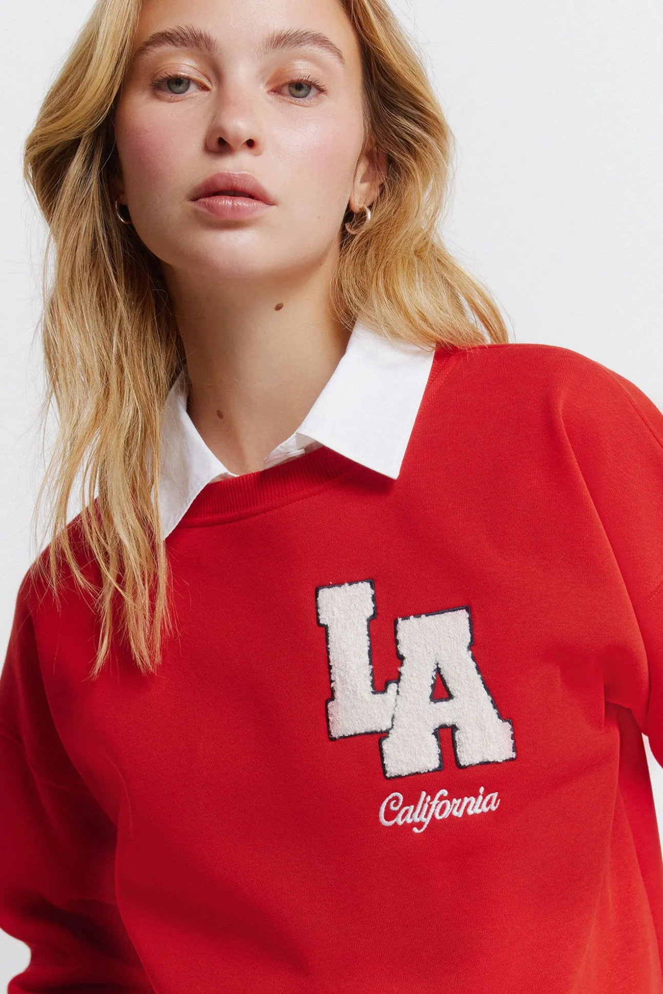 Sweat-shirt "L.A" rouge